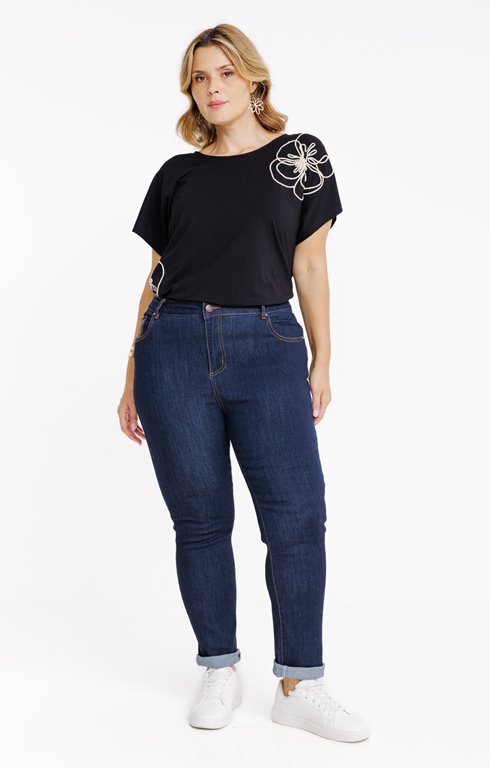 Pantalon slim effet denim