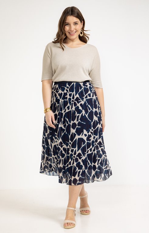 Jupe plissée imprimé bicolore