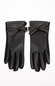 Gants simili cuir avec noeuds