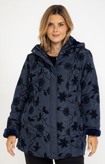 Parka mi-longue flockée