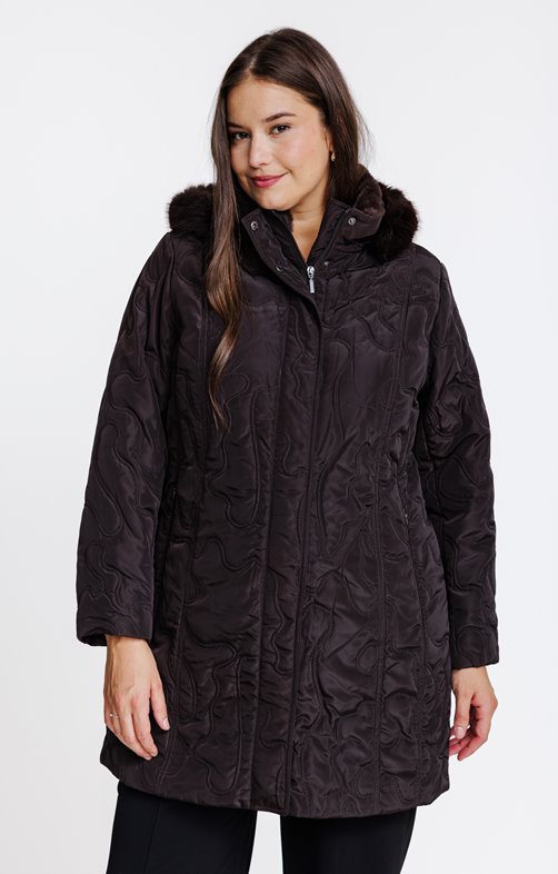 Parka mi-longue brodée