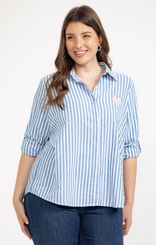 Chemise en coton rayée