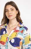 Chemise en lin imprimée