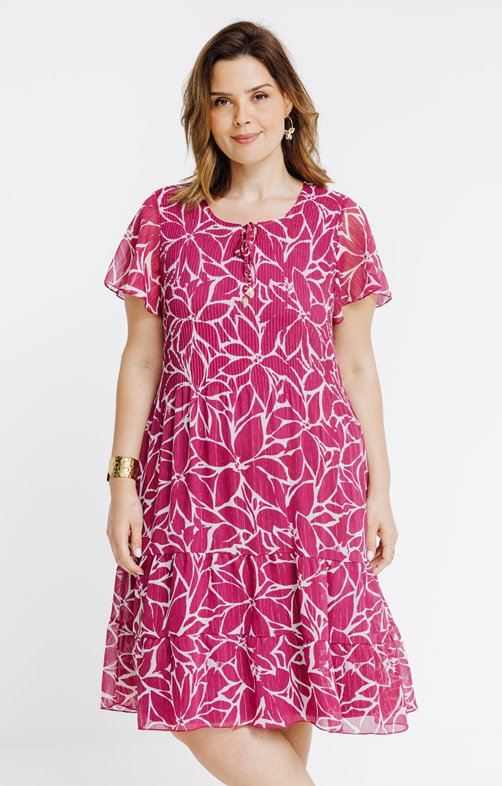 Robe plissée à volants