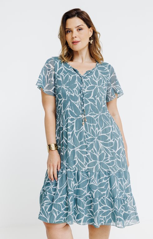 Robe plissée à volants