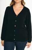 Cardigan uni avec boutons recouverts