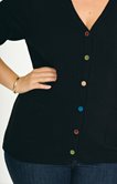 Cardigan uni avec boutons recouverts