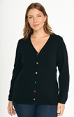 Cardigan uni avec boutons recouverts
