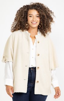 Veste forme cape boutonnée