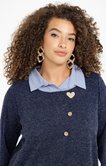 Pull 2-en-1 avec patchs fantaisie
