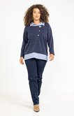 Pull 2-en-1 avec patchs fantaisie