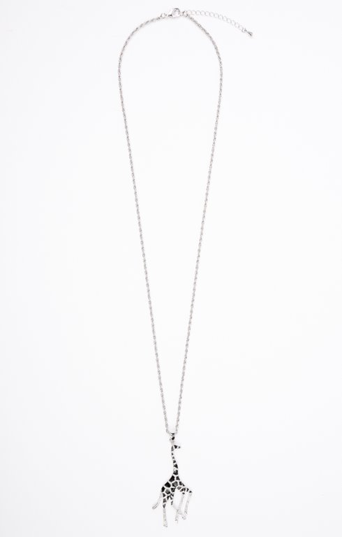Sautoir avec pendentif girafe et strass