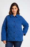 Veste unie à pressions avec surpiqûres