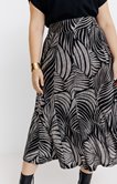 Jupe longue évasée imprimé palme