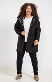 Manteau uni bouton avec tissu fantaisie