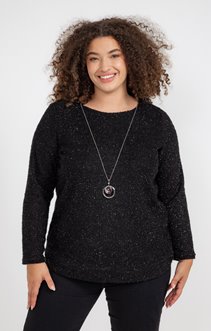 Pull à paillettes avec collier