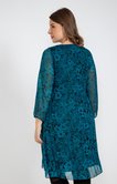 Robe mi-longue plissée à imprimé floral
