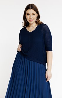 Robe 2-en-1 pull maille jupon plissé