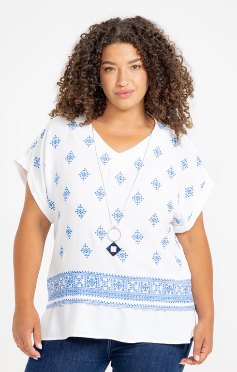 Tunique col V avec collier rapporté