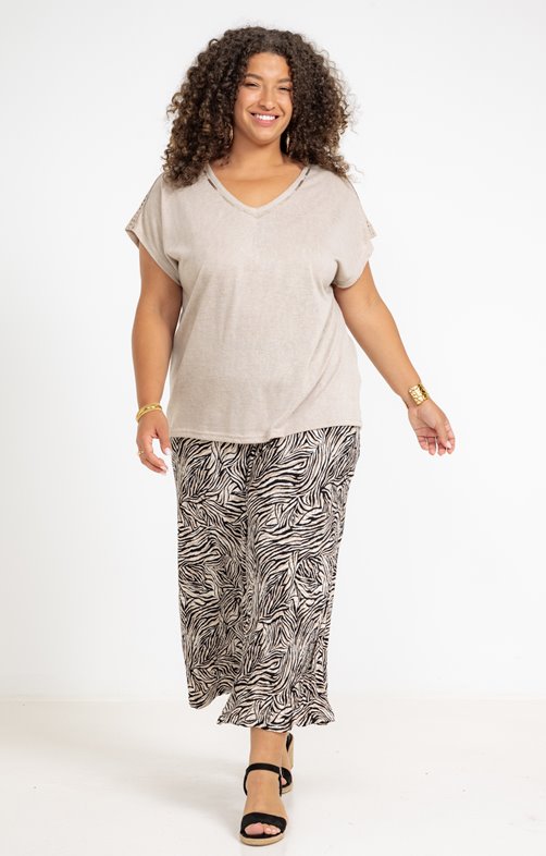 jupe culotte maille imprimé zébré