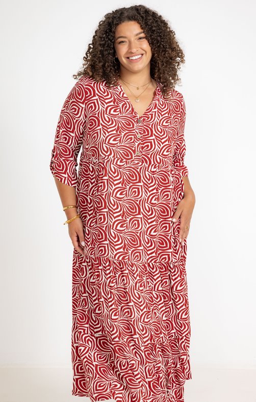 Robe longue en fibranne imprimée