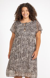 Robe voile lurex imprimé zèbre