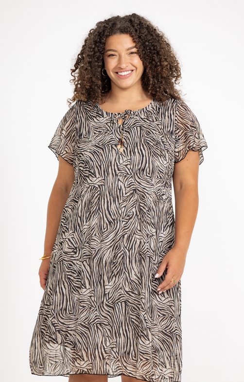 Robe voile lurex imprimé zèbre