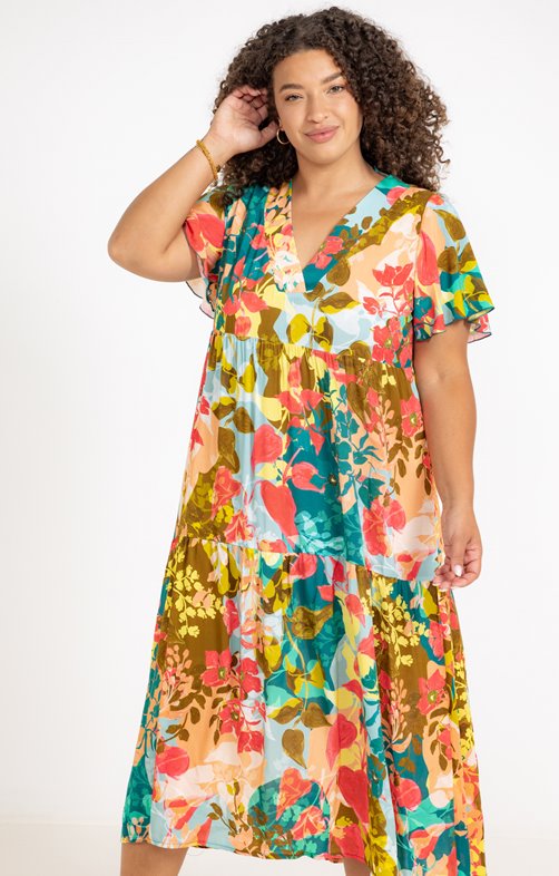 Robe imprimée avec volants