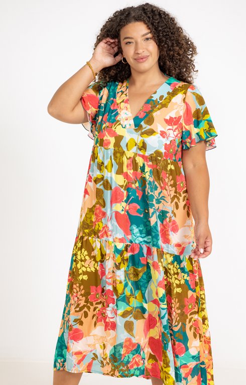 Robe imprimée avec volants