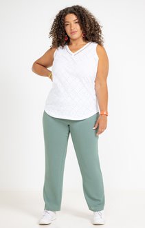 Pantalon fluide uni droit