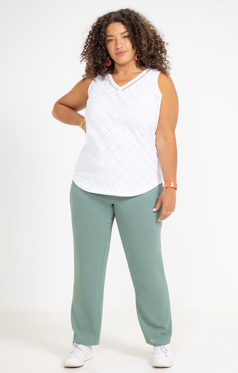 Pantalon fluide uni droit
