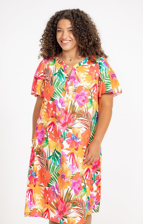 Robe imprimée encolure V