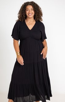 Robe longue noire unie