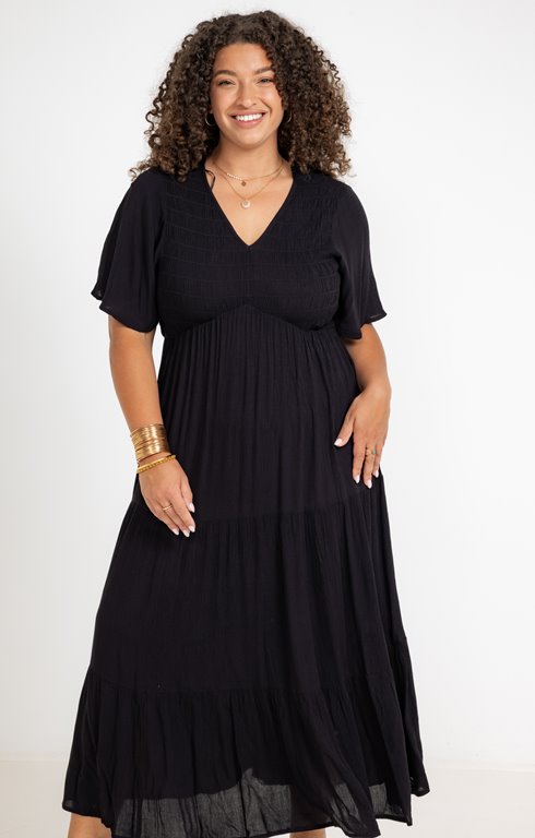 Robe longue noire unie