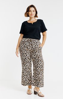 Pantalon viscose imprimé léopard