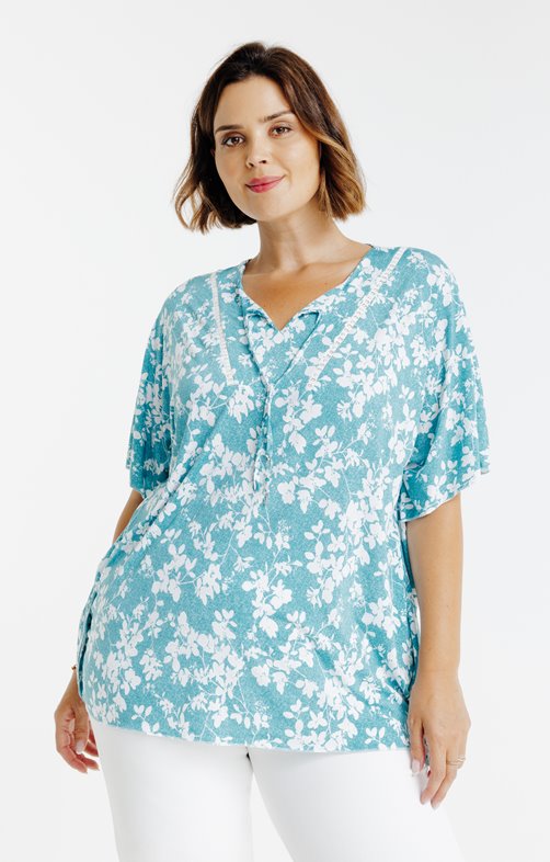 Tee-shirt forme poncho imprimé