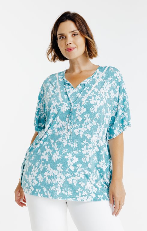 Tee-shirt forme poncho imprimé