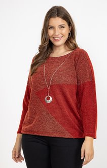 Pull patch avec fil lurex