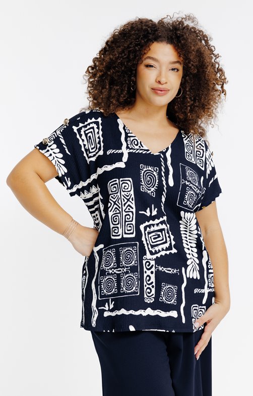 Tee-shirt maille reliéfée imprimée