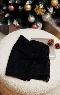 Etole noire et spray paillettes silver