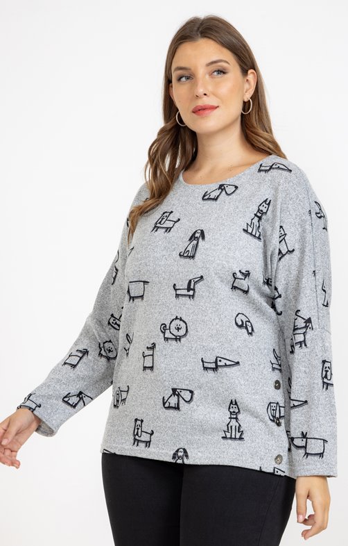 Pull imprimé fantaisie