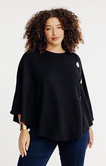 Poncho avec boutons fantaisies