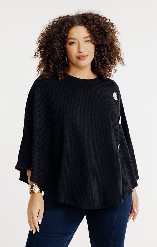 Poncho avec boutons fantaisies