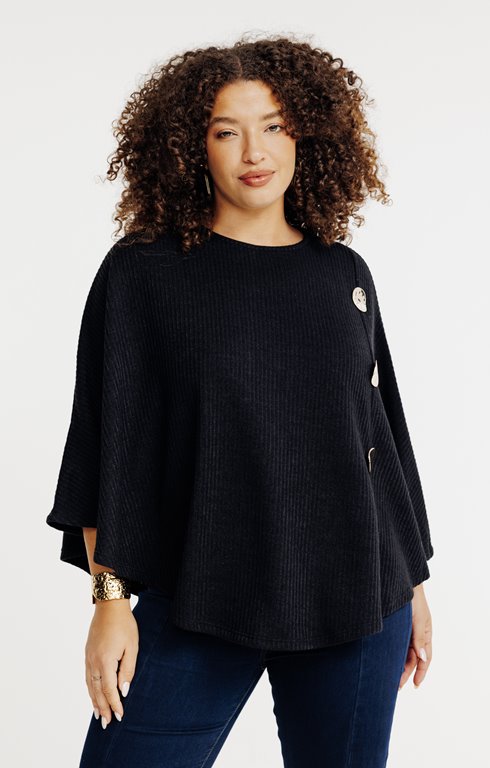 Poncho avec boutons fantaisies