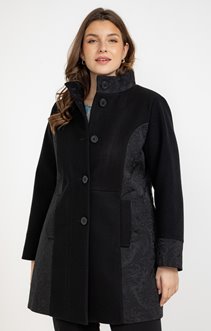 Manteau mi-long à patch