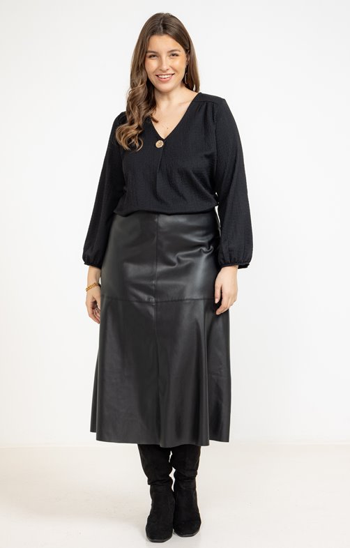 Jupe faux cuir noir