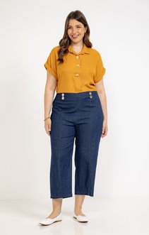 Pantacourt en chambray