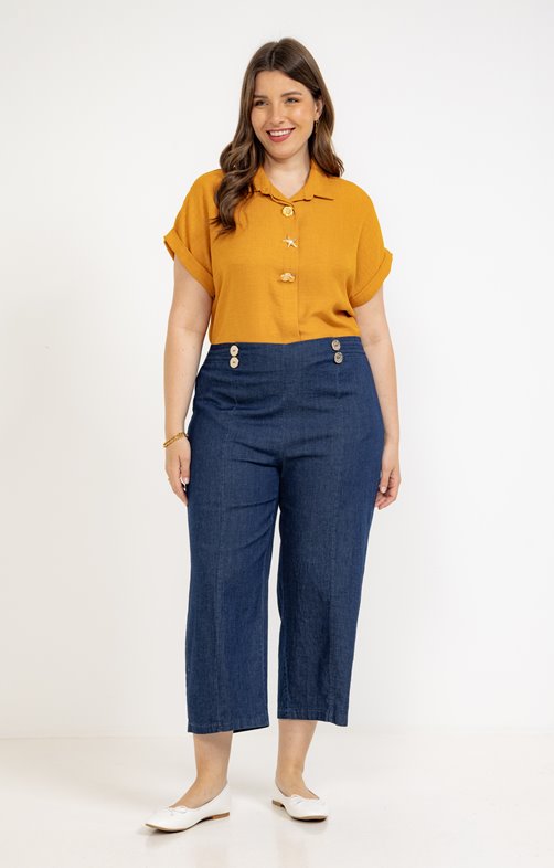 Pantacourt en chambray