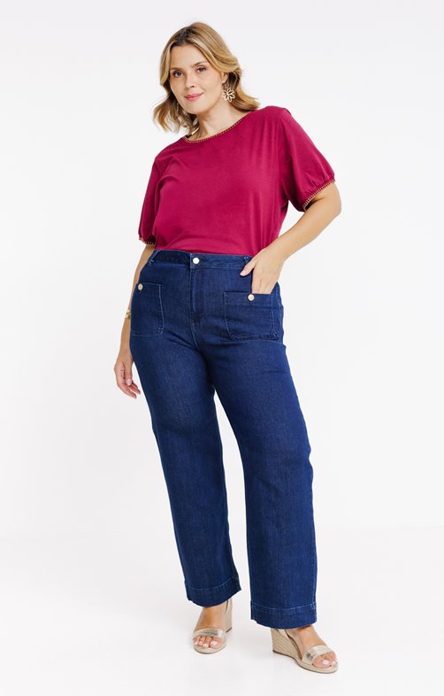 Pantalon large denim