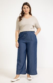 Pantalon large en lyocell